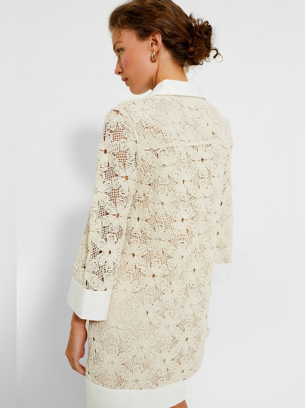 TUCKERNUCK Tan Crochet Collier Dress Small - Picture 4 of 9
